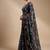 Black floral cotton silk ethnic saree