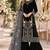Black velvet semi stitched suit with embroidery & sequence work