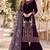 Wine velvet semi stitched suit with embroidery & sequence work