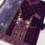 Wine velvet semi stitched suit with embroidery & sequence work