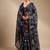 Black floral cotton silk ethnic saree