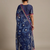 Blue floral cotton silk ethnic saree