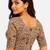 Warm beige wali printed inner cotton lining side (smocked) stretchable top readymade saree blouse