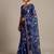 Blue floral cotton silk ethnic saree