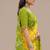 Green floral cotton silk ethnic saree