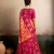 Pink floral cotton silk ethnic saree