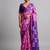 Violet floral cotton silk ethnic saree