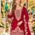 Red viscose readymade suit with embroidery & sequence work