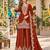 Orange viscose readymade suit with embroidery & sequence work