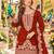 Orange viscose readymade suit with embroidery & sequence work