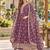 Purple georgette readymade anarkali suit with embroidery & sequence work