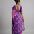 Violet floral cotton silk ethnic saree