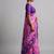 Violet floral cotton silk ethnic saree