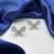 sparkling butterfly stud earrings pink cz crystal silver tone bridal wedding jewelry