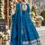 Teal art silk readymade anarkali suit with embroidery work