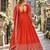 Orange art silk readymade anarkali suit with embroidery work