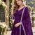 Violet art silk readymade anarkali suit with embroidery work
