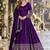 Violet art silk readymade anarkali suit with embroidery work
