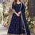 Black silk blend readymade anarkali suit with embroidery work