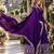 Violet art silk readymade anarkali suit with embroidery work