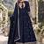 Black silk blend readymade anarkali suit with embroidery work