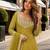 Mustard chinon readymade suit with embroidery & sequence work