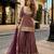 Brown chinon readymade suit with embroidery & sequence work