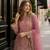 Pink georgette readymade suit with embroidery & sequence work