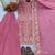Pink georgette readymade suit with embroidery & sequence work