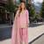 Pink silk blend readymade suit with embroidery & sequence work