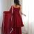 Women red embellished peplum kurti sharara set with scallop border dupatta