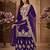 Women ethnic dark royal blue heavy embroidered kurti palazzo suit with dupatta