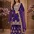 Women ethnic dark royal blue heavy embroidered kurti palazzo suit with dupatta