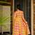Pink digital printed rayon anarkali kurta with bottom set