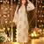 Cream digital printed muslin straight kurta with bottom set