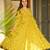 Lime green digital printed rayon anarkali kurta with bottom set