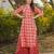 Red digital printed rayon straight kurta with bottom set