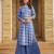 Blue digital printed rayon straight kurta with bottom set