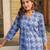 Blue digital printed rayon straight kurta with bottom set