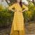 Yellow digital printed rayon straight kurta with bottom set