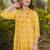 Yellow digital printed rayon straight kurta with bottom set