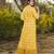 Yellow digital printed rayon straight kurta with bottom set