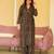 Black digital printed muslin straight kurta with bottom set
