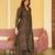 Black digital printed muslin straight kurta with bottom set