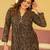 Black digital printed muslin straight kurta with bottom set