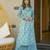 Sky blue digital printed muslin straight kurta with bottom set