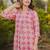 Pink digital printed rayon straight kurta with bottom set