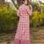 Pink digital printed rayon straight kurta with bottom set