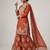 Women ethnic orange heavy embroidered kurti palazzo suit with dupatta