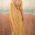 Gold solid poly chiffon ethnic saree
